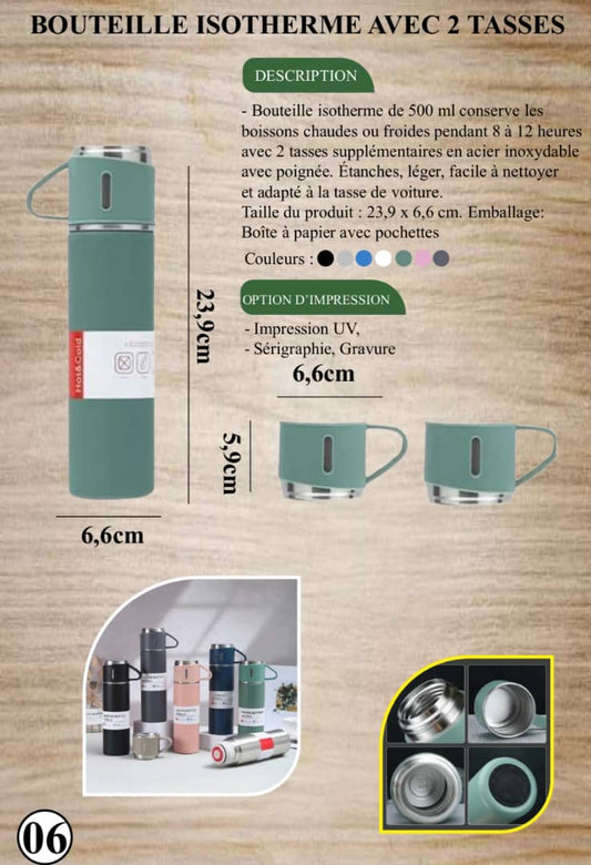 Coffret : GOURDES THERMOS 02 TASSES